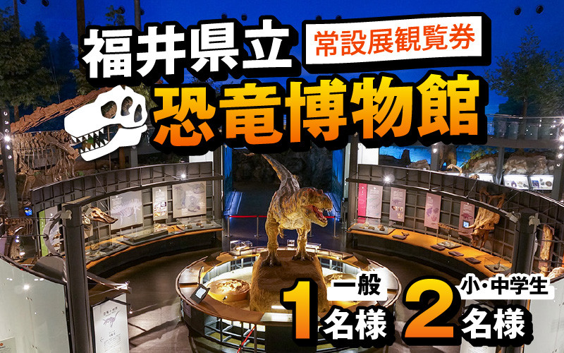 
福井県立恐竜博物館 常設展観覧券 (一般 1名様と小・中学生 2名様) [A-048010]

