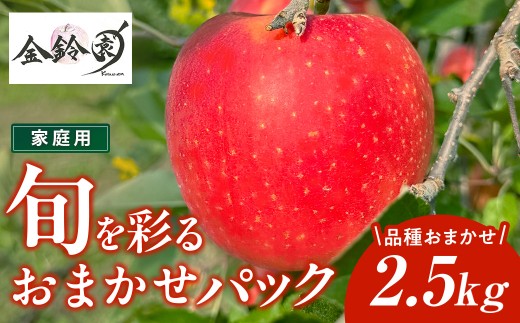 ＼ 予約受付 26年9月発送開始予定 ／ 旬を彩るおまかせパック りんご 家庭用 2.5kg 林檎 リンゴ 国産 東北 岩手 産地直送 送料無料 訳あり フルーツ 果物 岩手県 北上市 B0438 金鈴園 ふるさと納税 限定 季節限定 秋 冬