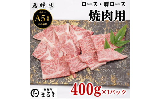 ＜飛騨牛＞ロース・肩ロース焼き肉　400g(牛脂付き)【1619921】