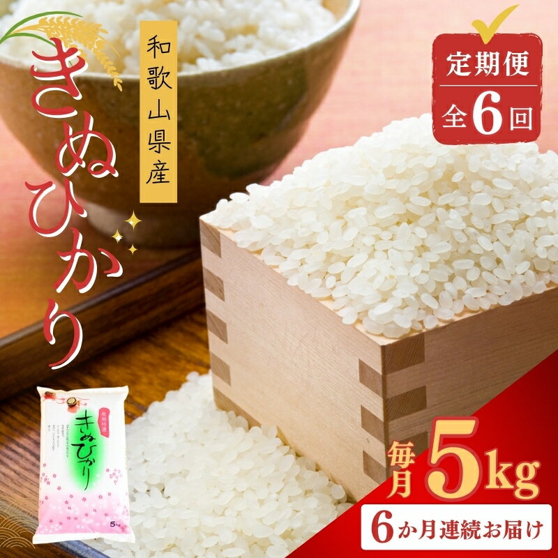 【ふるさと納税】 キヌヒカリ 定期便 全6回 5kg×6回 / 和歌山県 米 きぬひかり 新米 2025年産 令和7年度 （お届け日指定不可）