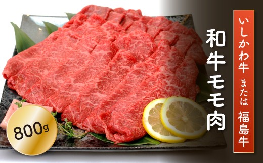 
FT18-199「いしかわ牛」又は「福島牛」 和牛モモ肉 800g 肉 牛肉 国産 和牛 黒毛和牛 牛もも肉 福島県 玉川村
