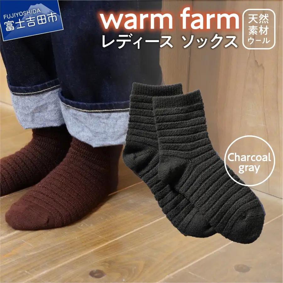 光吸収発熱ウール「ウォームファーム　ソックス」チャコールグレー 