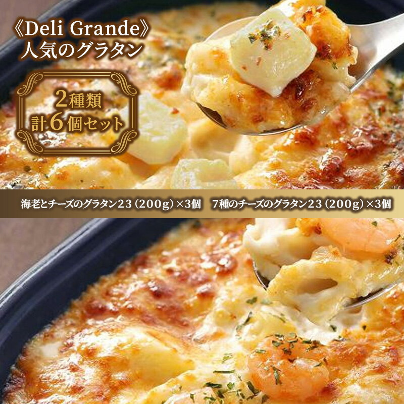 【ふるさと納税】《Deli Grande》人気のグラタン 2種類 6個セット【冷凍】◆ | 惣菜 冷凍 冷凍食品 冷食 洋食 ランチ 夕飯 手軽 時短 海老とベーコンのグラタン チーズグラタン