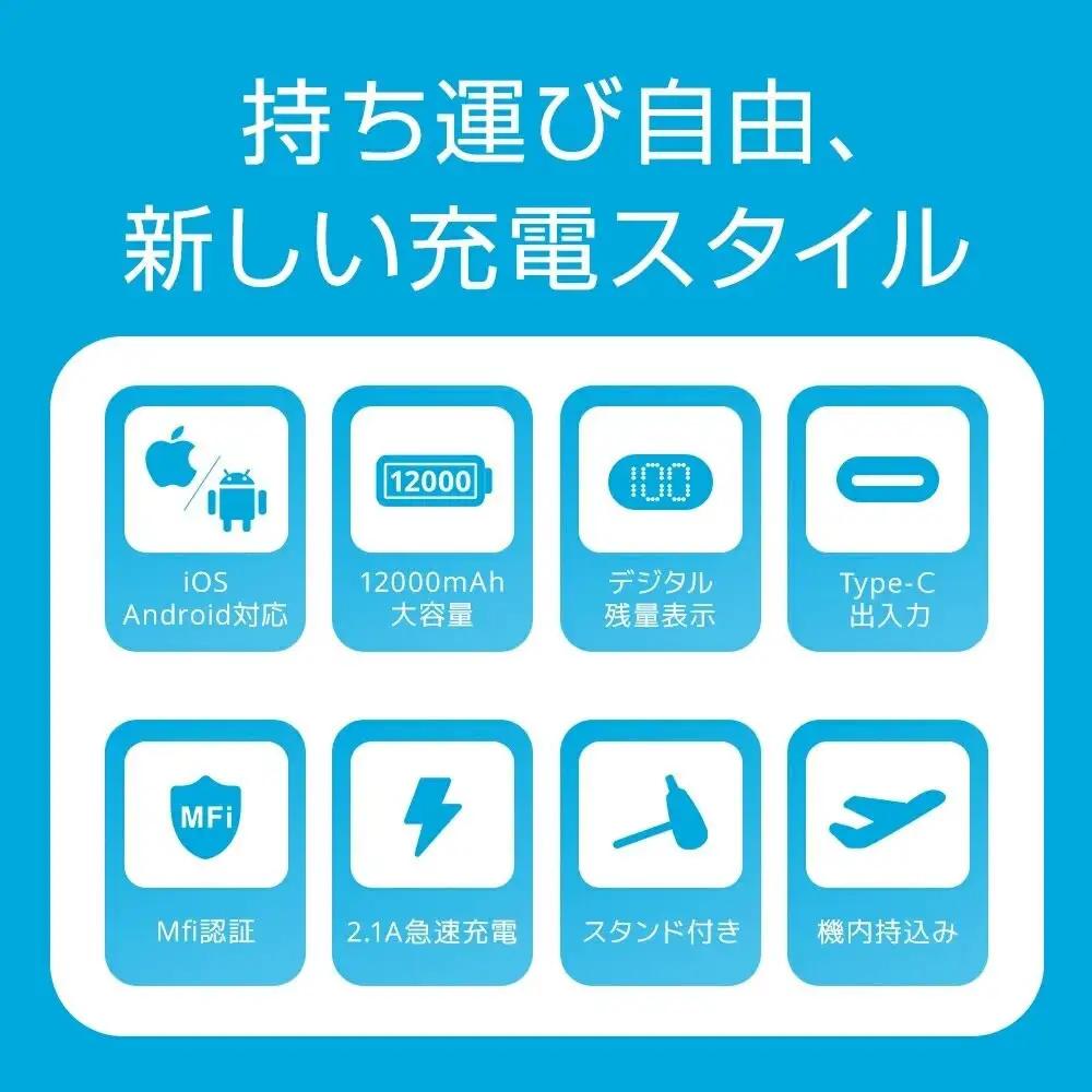 大容量モバイルバッテリー  ホワイト