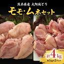 【ふるさと納税】熊本県産 大阿蘇どり モモ・ムネ 合計約4kg セット 各約1kg×2パック 2種 鶏肉 もも 胸 真空パック 冷凍 国産 九州 送料無料