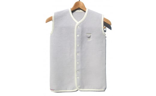 綿毛布スリーパー (Mサイズ) 2way仕様で暖か スカイグレー×ホワイト 毛布の町 (泉大津産)｜ ベビー キッズ sleeper-s [2442]