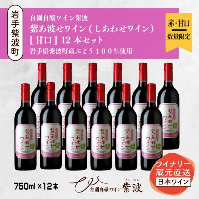ふるさと納税 紫波町 【自園自醸ワイン紫波】紫あ波せ(しあわせ)ワイン甘口　750ml×12本セット