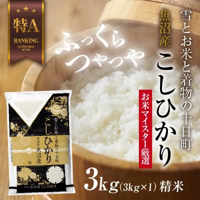 ふるさと納税 十日町市 魚沼産 コシヒカリ 3kg  新潟県 十日町市 お米の美味しい炊き方ガイド付き