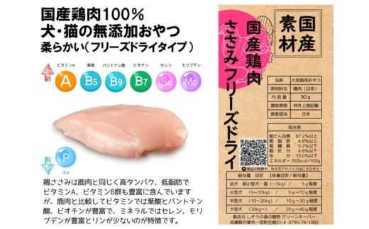 
O24　国産鶏肉100%　犬・猫の無添加おやつ　柔らかい（フリーズドライタイプ）
