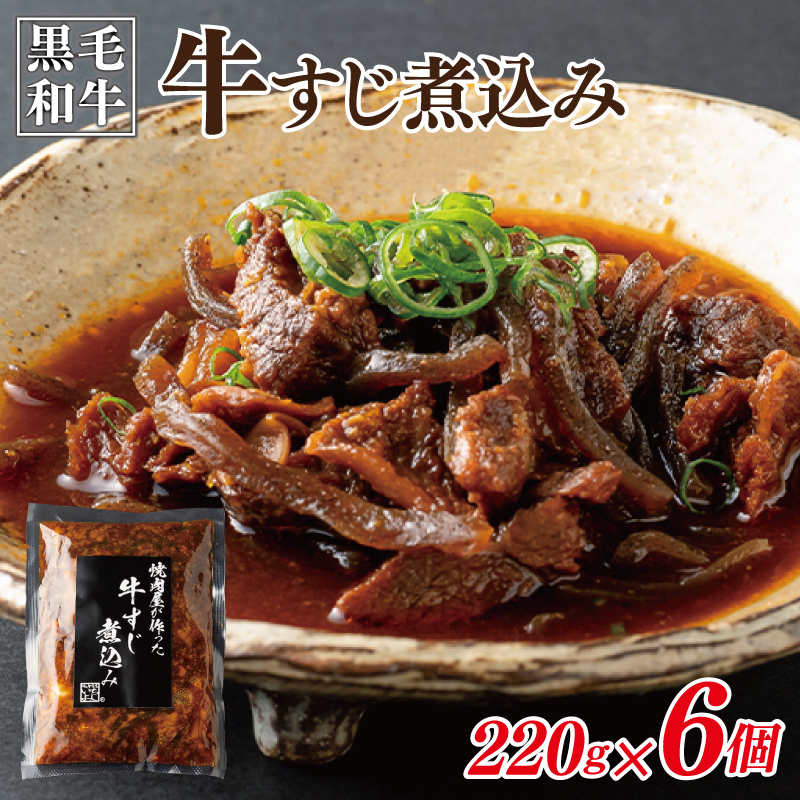 【スピード発送】焼肉屋が作る 国産 牛肉 甘辛 牛すじ煮込み（220g×6個） 099H3557