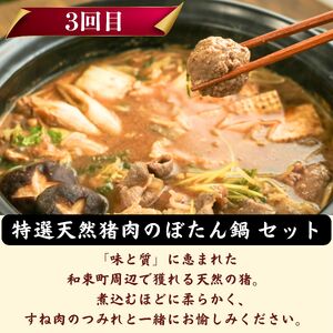 【鍋 定期便 全3回】京の味わい鍋セット 竹コース 2人前～3人前 × 3ヶ月「京丹波高原豚しゃぶしゃぶセット」「京都和牛「京の肉」すき焼きセット」「特選天然猪肉ぼたん鍋」 