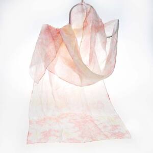 川俣シルク羽二重ストール 花見山（ピンク） FAF-0244