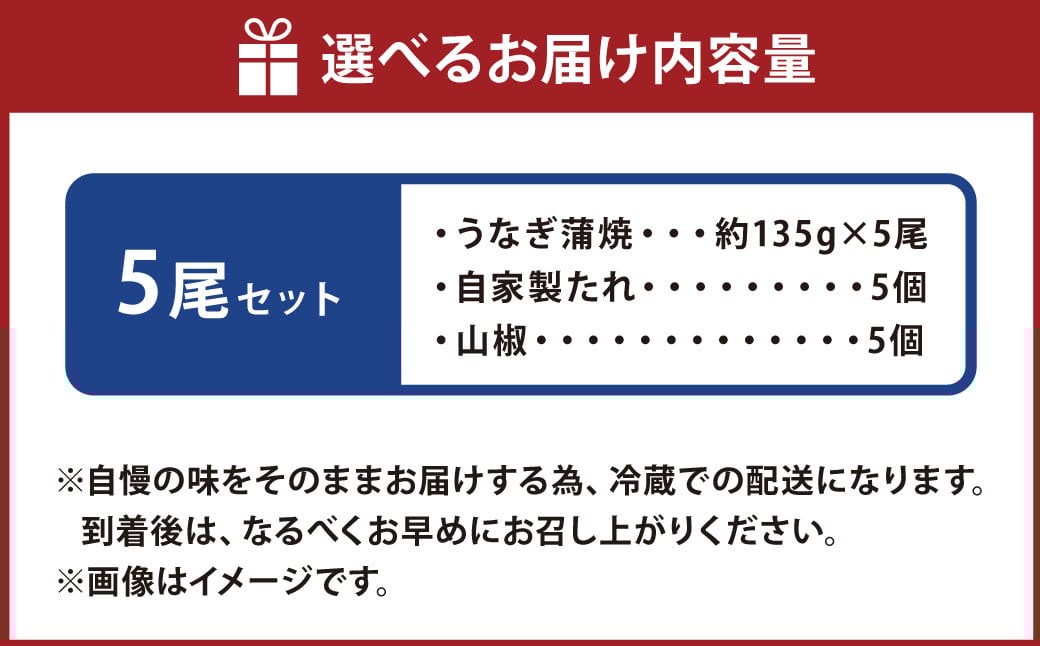 こだわりの逸品！ 国産 蒲焼 うなぎ 約135g×5尾