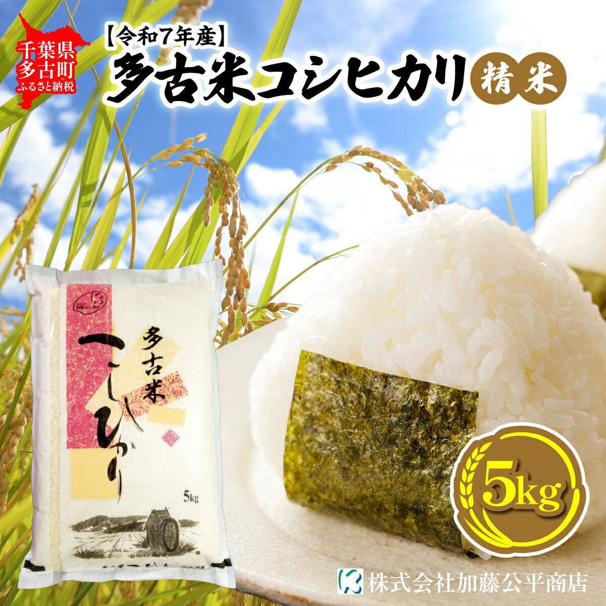 【ふるさと納税】【令和7年産】多古米コシヒカリ 精米5kg【配送不可地域：離島・沖縄県】【TAKE001】