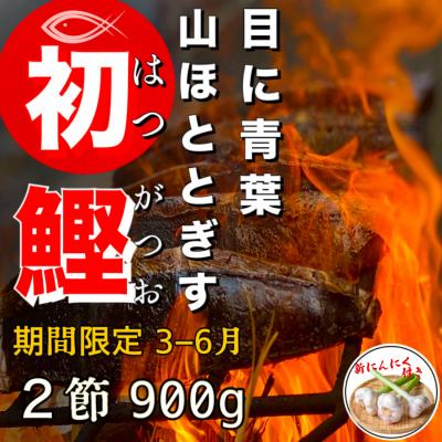 ふるさと納税 田野町 ★数量限定★ ≪ヤマシン≫ 初鰹のわら焼きタタキ2節　※新にんにく1玉付き※
