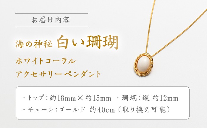 ホワイトコーラル アクセサリーペンダント 【有限会社米沢サンゴ店】 [ATCX027]
