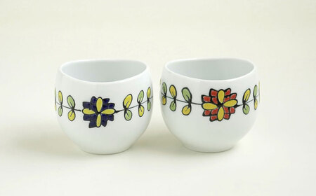 【波佐見焼】ペアティータイムセット 福ダリア・2色 ミニプレート プチカップ 姫急須【光和陶器】[SC76]