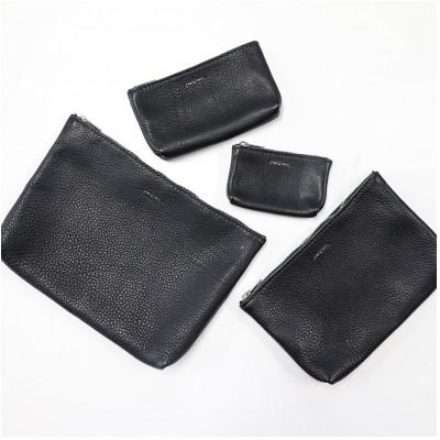 ふるさと納税 鎌倉市 MASSTARD -MINIMAL LEATHER POUCH LARGE- BLACK |  | 01
