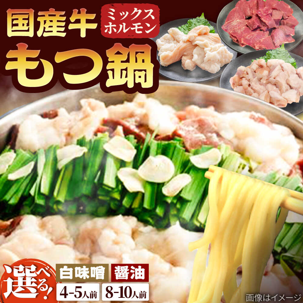 【ふるさと納税】「上田商店」工場直送 もつ鍋セット(白味噌/醤油・4-5人前/8-10人前) 吉富町/株式会社吉浦コーポレーション[BGAD059] もつ もつ鍋 もつ鍋セット 鍋セット モツ鍋 鍋 国産 牛モツ モツ ホルモン 取り寄せ スープ 博多 ふるさと納税 お土産