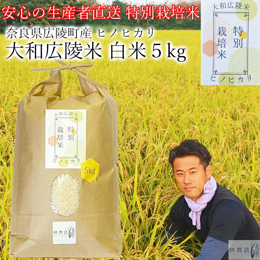 【ふるさと納税】《新米》【令和7年度産】【11月下旬より順次発送予定】【特別栽培米 】奈良県 広陵町産 ヒノヒカリ 白米 5kg /// ひのひかり ヒノヒカリ ブランド米 白米 ご飯 お米 大和米 おにぎり おむすび 安心 安全 美味しい 人気 直送 奈良県 広陵町