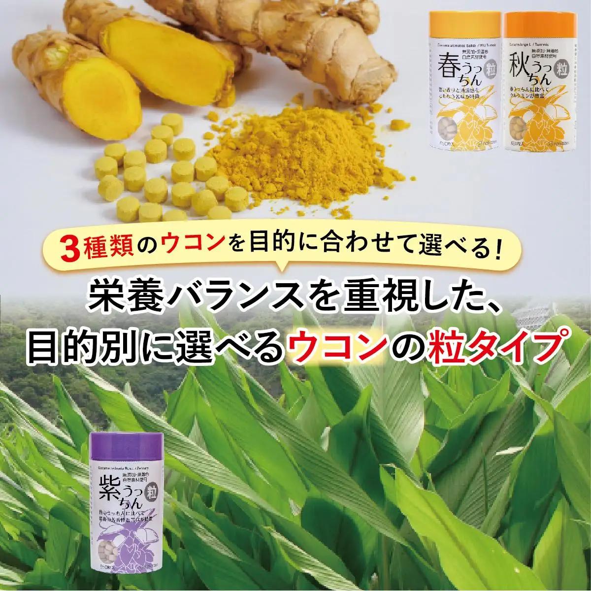 ウコン　春・秋・紫ウコン【粒：つぶ】３点セット   