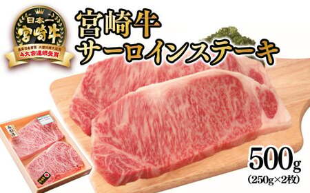 【宮崎牛】サーロインステーキ　250g×2枚　4等級以上　国産牛肉＜3-43＞A