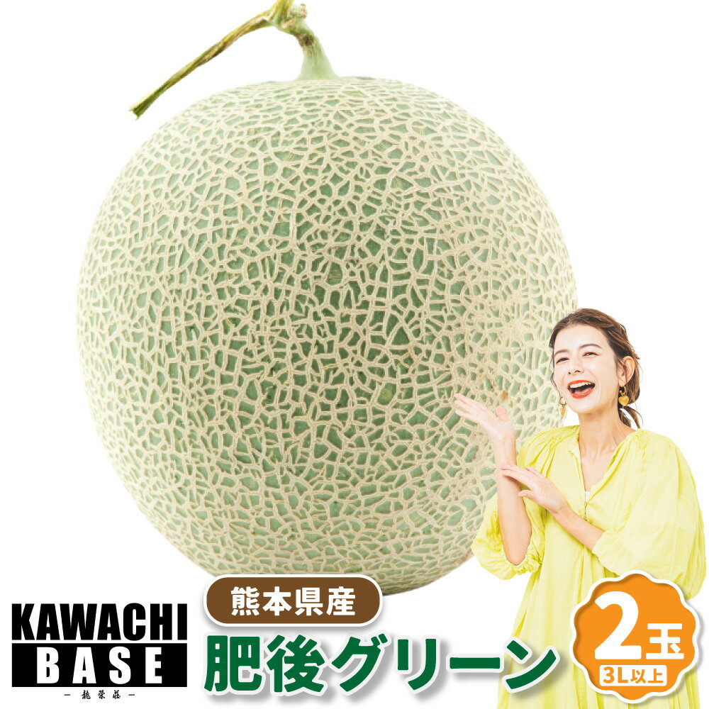 【ふるさと納税】熊本県産 肥後グリーン 2玉 3L以上 ｜メロン めろん 果物 フルーツ 果実 くだもの 甘い 贅沢 常温配送 九州 熊本県 送料無料 【2026年5月下旬発送開始】