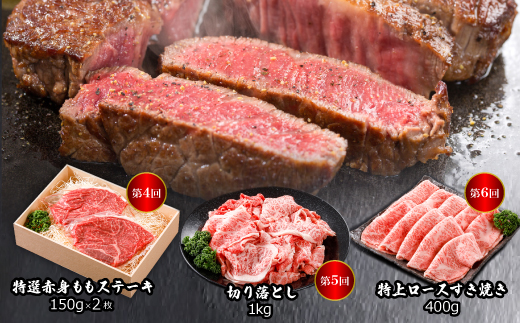 【毎月定期便】平山牛舗おすすめの「神戸牛」おたのしみ全6回【配送不可地域：離島】