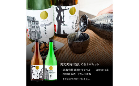 ★四国一小さなまちの地酒★ 純米吟醸 純麗たまラベル＆特別純米酒 美丈夫 720ml×2本 お歳暮 日本酒 一升瓶 お酒 酒 おさけ 0.72リットル 度数 15度 おいしい 地酒 男性 父 誕生日