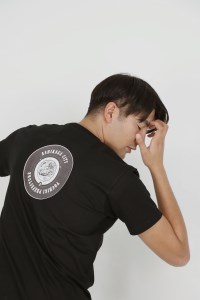 バックプリント 足利市 マンホールTシャツ 黒 S