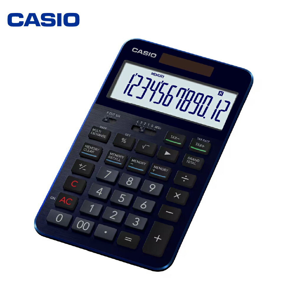 CASIO プレミアム 電卓 ネイビーブルー S100BU 山形県 東根市 C-0059 カシオ 計算機 事務用品 卓上電卓 オフィス用品 スタイリッシュ おしゃれ かっこいい ネイビー ブルー 山形県 東根市