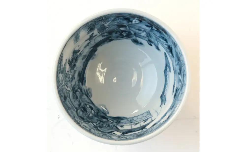 【たち吉】山水角幾何文飯茶碗（朱）京都 茶碗 陶芸品 人気 おすすめ