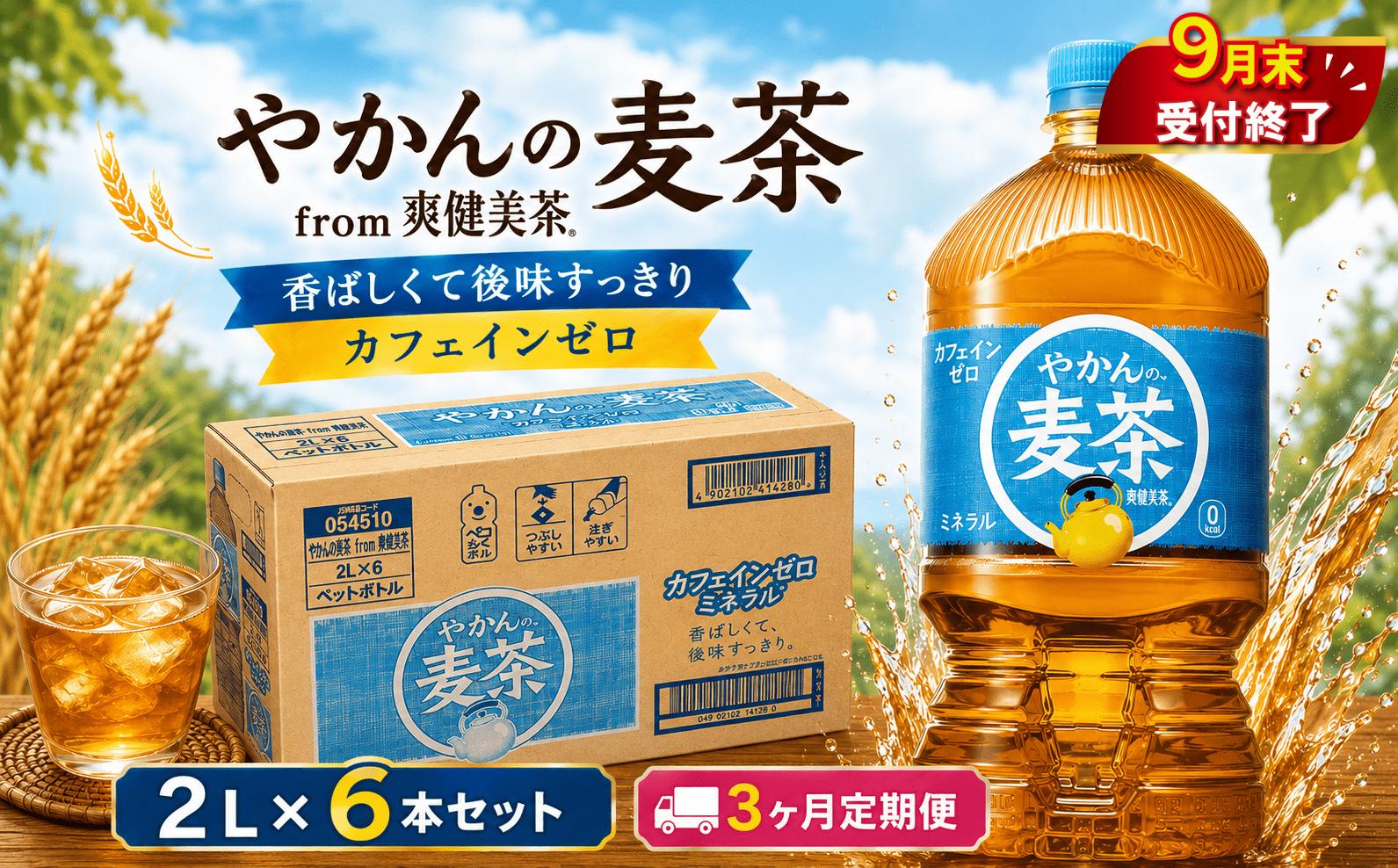 
                  【 3ヶ月 定期便 】 やかんの麦茶 PET 2L × 6本 セット 【9月末掲載終了】 1ケース お茶 麦茶 むぎ茶 2リットル ペットボトル ぺっとぼとる ぺっと お茶 おちゃ 飲料 ドリンク 飲み物 のみもの 飲物 tea 防災グッズ 日用品 生活用品 防災 備蓄 食べ物以外 コカコーラ 関東 神奈川 海老名
                