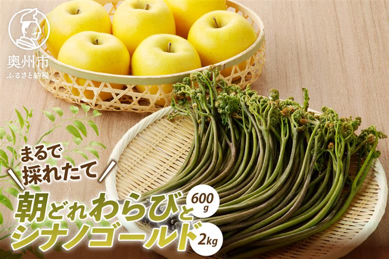 りんごと朝どれ生蕨 離島配送不可 [BK010]