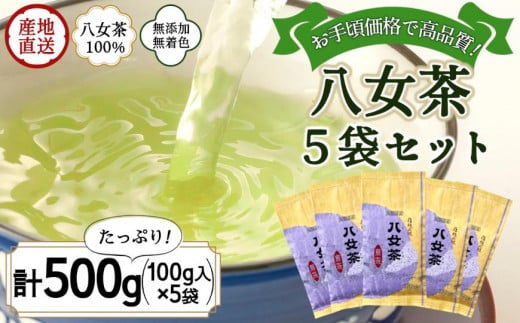 
八女茶100％ 煎茶 たっぷり500g（100g×5袋）＜岩崎園製茶＞
