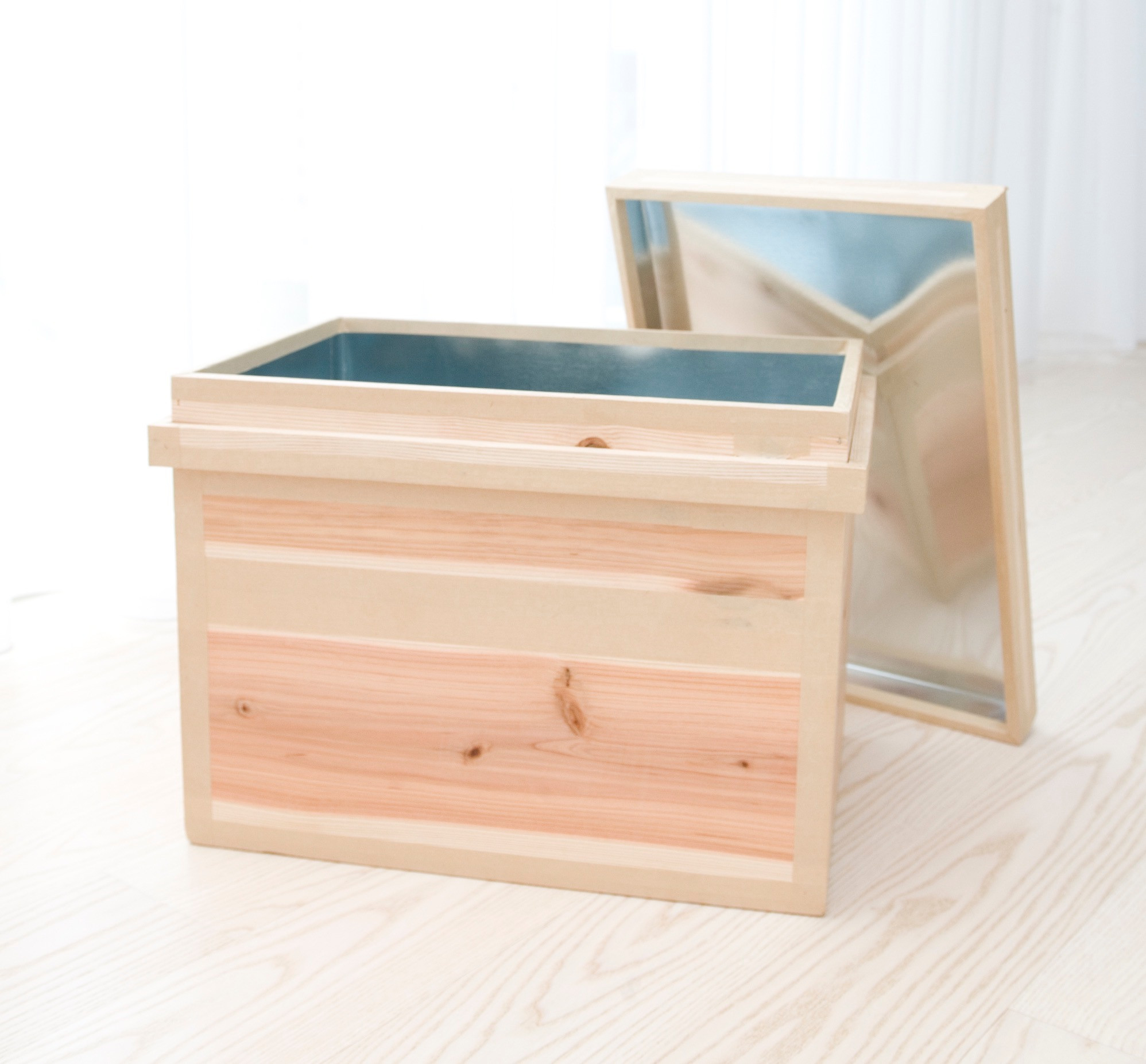 昔ながらの茶箱20K、箱の内側