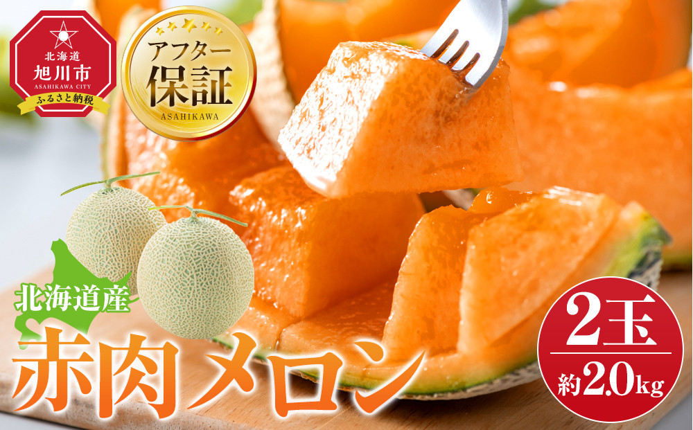 【先行予約】北海道産赤肉メロン約2.0kg×2玉 (2027年7月中旬から発送開始予定) 【 果物 くだもの フルーツ メロン 赤肉 赤肉メロン めろん meron melon 国産 デザート 産地直