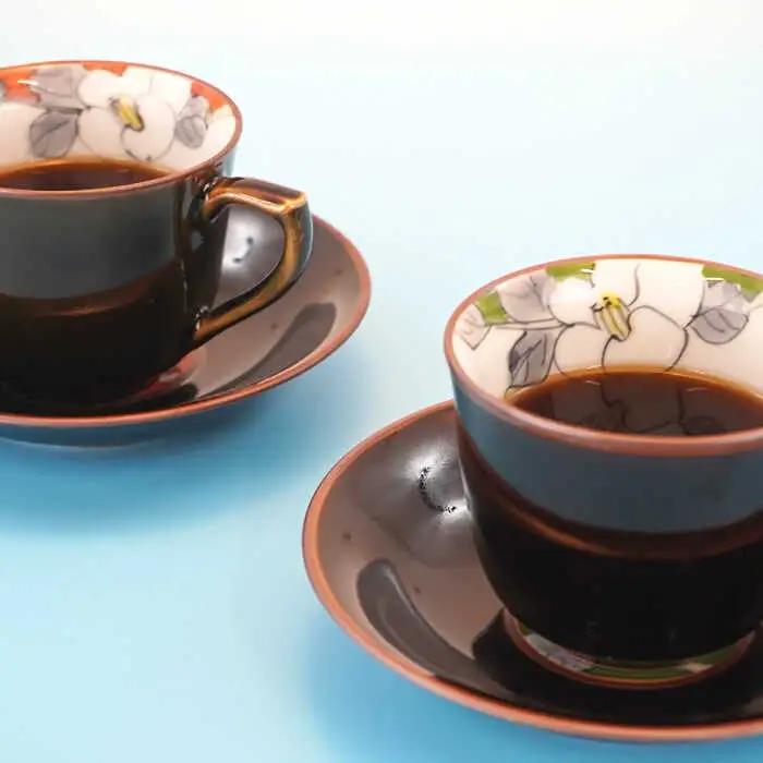 【波佐見焼】花絵蒔（はなえまき）ペア コーヒーカップ・ソーサー マグカップ 陶器 食器 皿 【仙右エ門陶房】 [ZD15] 波佐見焼