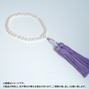 R14131-W　あこや本真珠念珠 真珠7-7.5mm　白色真珠