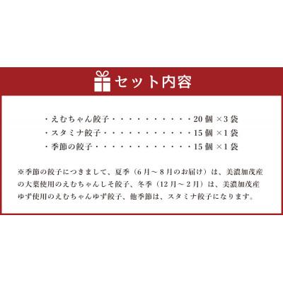 ふるさと納税 美濃加茂市 えむちゃん餃子食べ比べ5袋90個 |  | 02