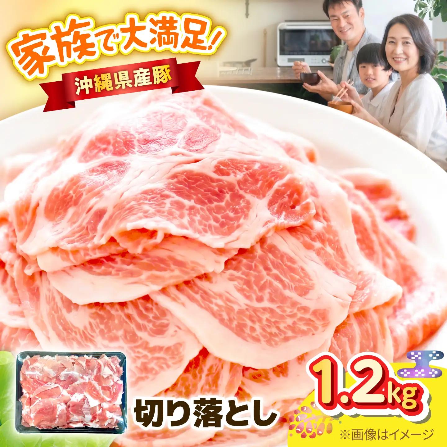 沖縄県産豚切り落とし 1.2kg 豚肉 ポーク 冷凍 小分け 国産 沖縄県産 しゃぶしゃぶ きりおとし 1200g 沖縄市 / 丸市ミート[BCEQ006]