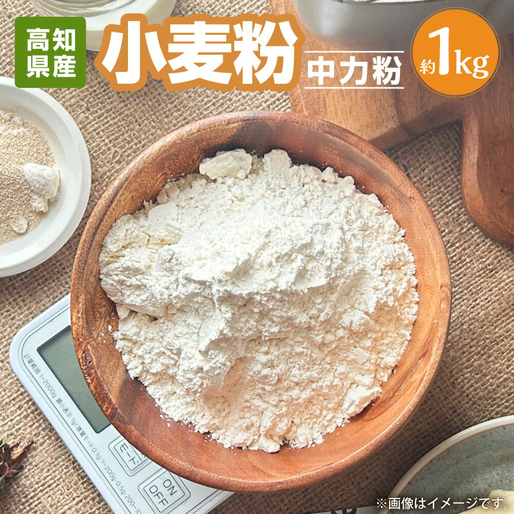 【ふるさと納税】小麦粉 （中力粉） 約1kg こむぎこ 小麦 こむぎ 在来種 白金小麦 製粉 うどん お好み焼き 高知県 香美市 送料無料