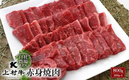 宮崎県産　上村牛赤身焼肉800g　国産牛肉　カミチク＜1.4-4＞