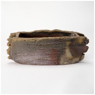 ふるさと納税 備前市 備前焼　花器(張り合わせ水盤)【のし付き】