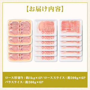 【D05041】鹿児島県産豚厚切りステーキ&しゃぶしゃぶ三昧セット(合計約7.6kg) 鹿児島  豚ロース ステーキ 豚バラ トンテキ とんかつ トンカツ しゃぶしゃぶ【大将食品】