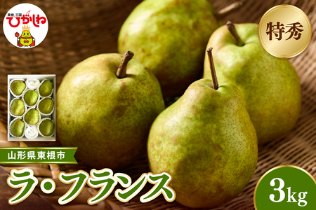 【2026年産 先行受付】東根市産ラ・フランス 約3kg(玉数おまかせ) 特秀品 ベジフルひがしね 山形県 東根市 hi104-014（西洋梨 洋梨 ラフランス フルーツ 果物 くだもの 産地直送 期間限定 特産品 お取り寄せ グルメ 旬 東北 山形県 東根市 送料無料 ふるさと納税）