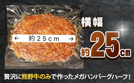 ハンバーグ 熊野牛 MEGA バーグ ハーフ 650g×2個