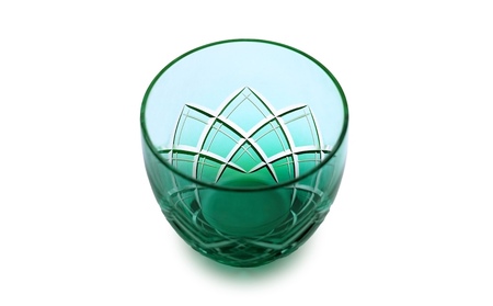 浅草切子 KANA KURITA「重ね矢来オールド エメラルド」木箱入り