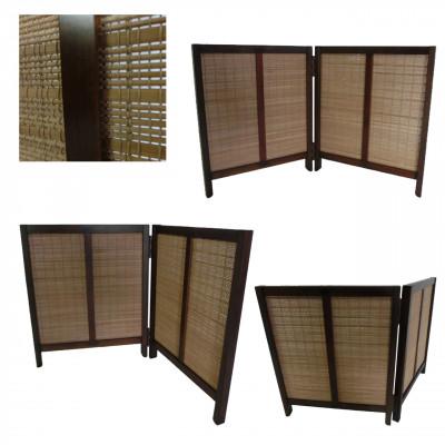 ふるさと納税 富田林市 土肥家具工芸の卓上衝立 燻竹簾 パターン1の70x42タイプ ブラウンxいぶし竹3 |  | 01