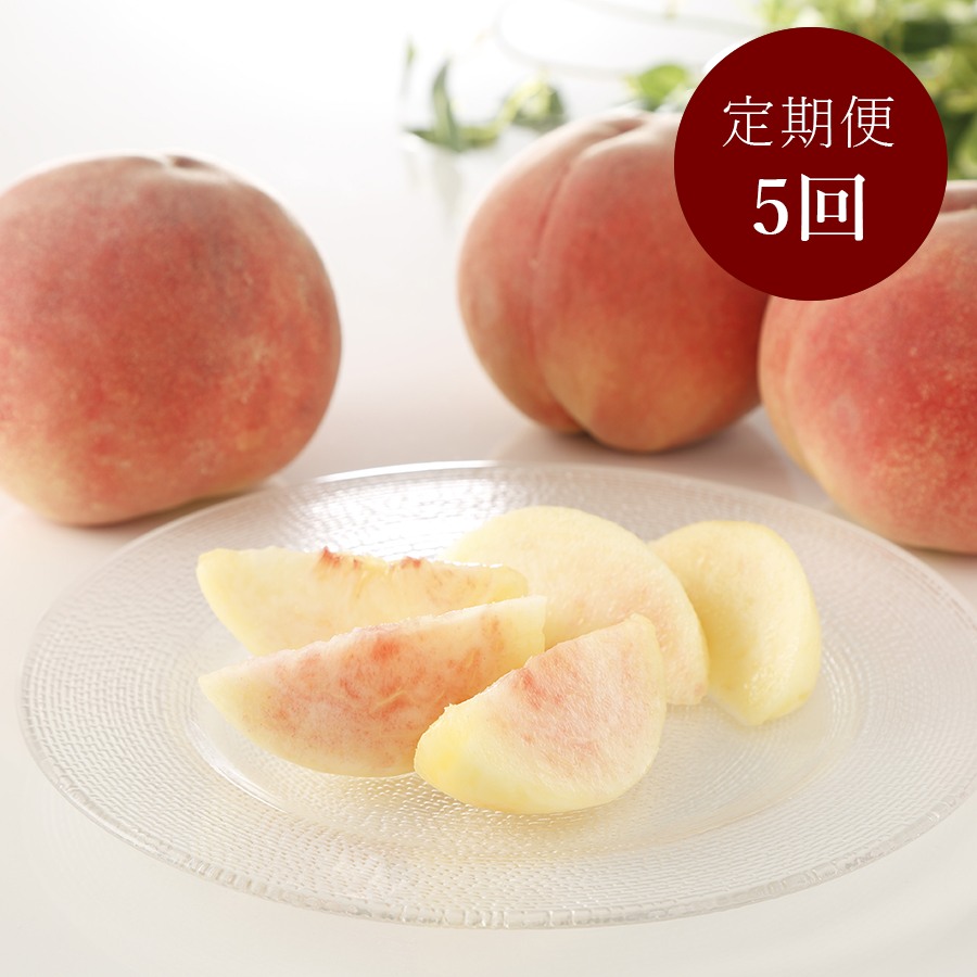 桃づくし定期便【献上桃の郷桑折町産桃2.5kg×5回】5品種の桃を味わう！定期便5回